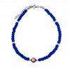 Tobillera Azul con Ojo Turco Rojo 27 cms.