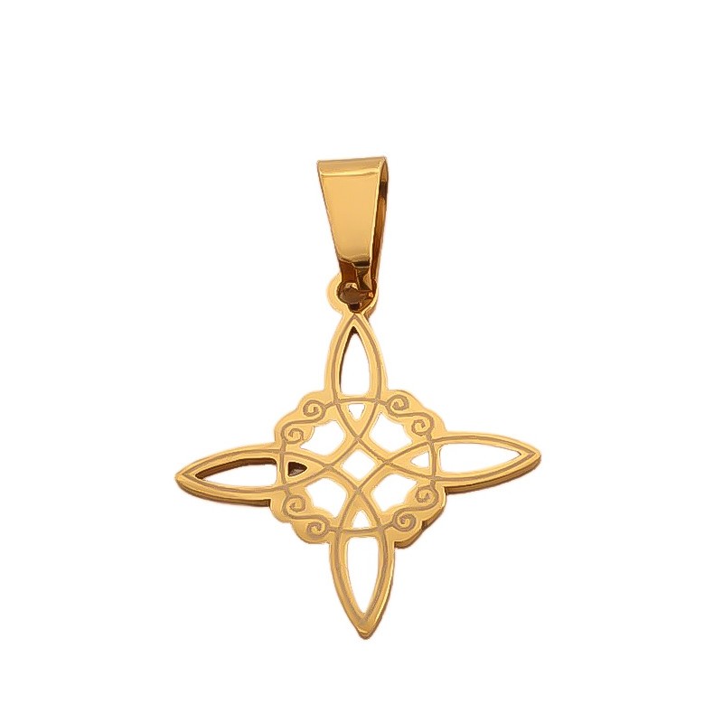Dije Nudo de Bruja Acero Dorado 2,5 cms.