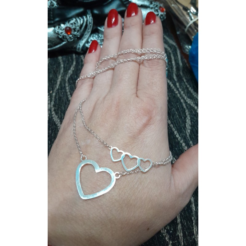 Acero Blanco, Conjunto Doble Corazones.