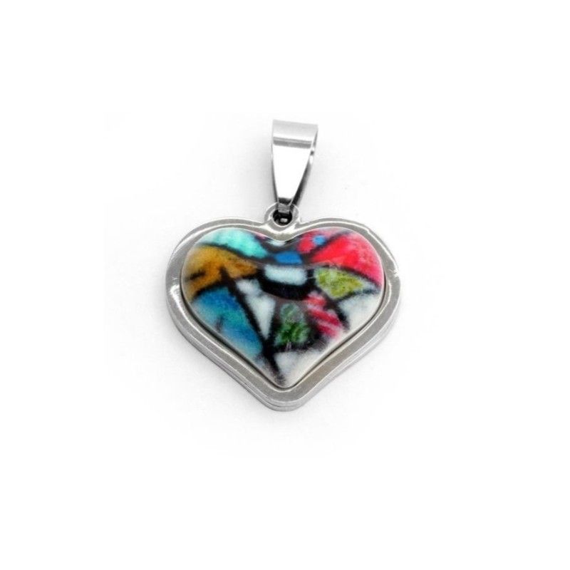 Dije Corazon Piedra (Violeta) Multicolor 2,3 cms.