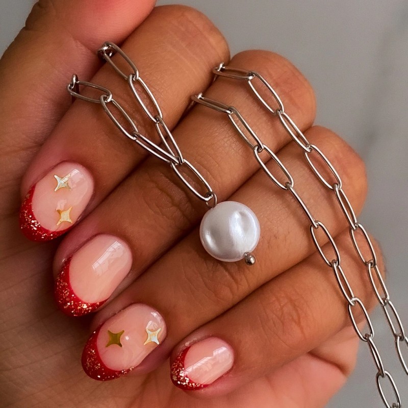 Cadena Links 45 cms con Perla Plana.