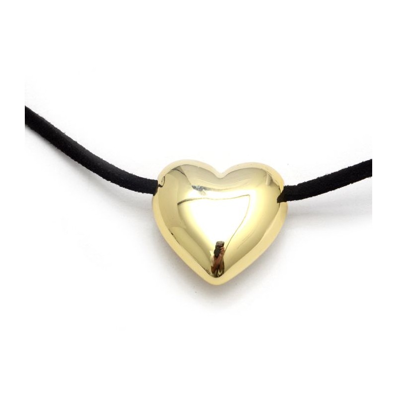 Conjunto Acero Dorado Corazón Chunky Regulable.