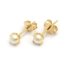 Aros Perla Engarzada 4 mm....