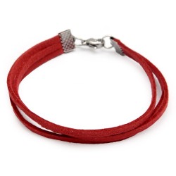 Pulsera Gamuza Roja 18 cms.